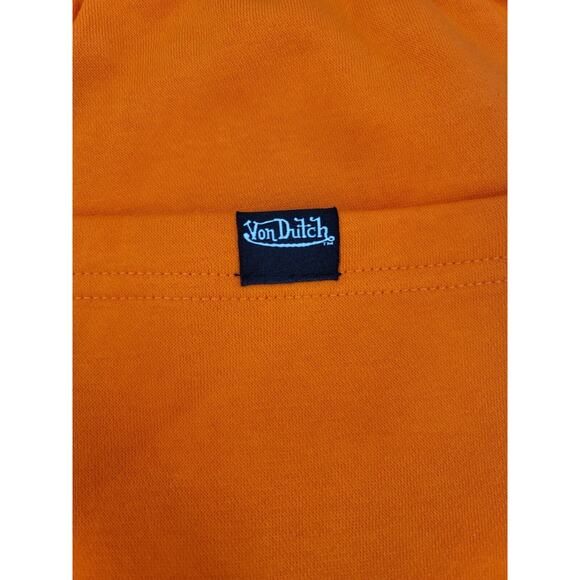 Von Dutch Oval Logo Fleece Jogger Orange Black‎ Streetwear Unisex - Picture 5 of 7